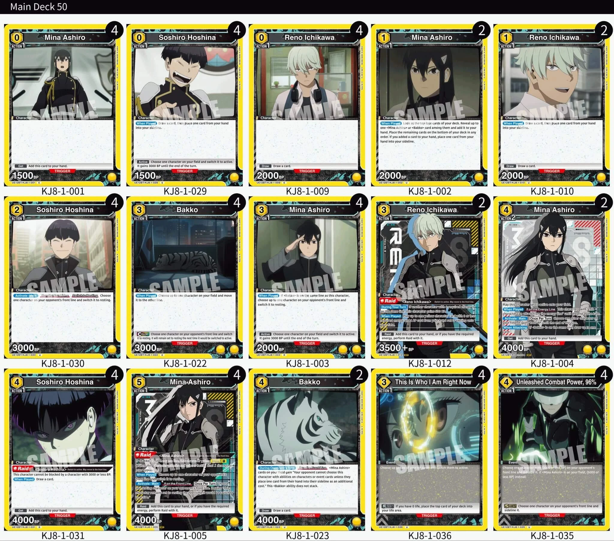 1st Place Kaiju No. 8 Yellow Mina Deck | UNION ARENA — Joseph